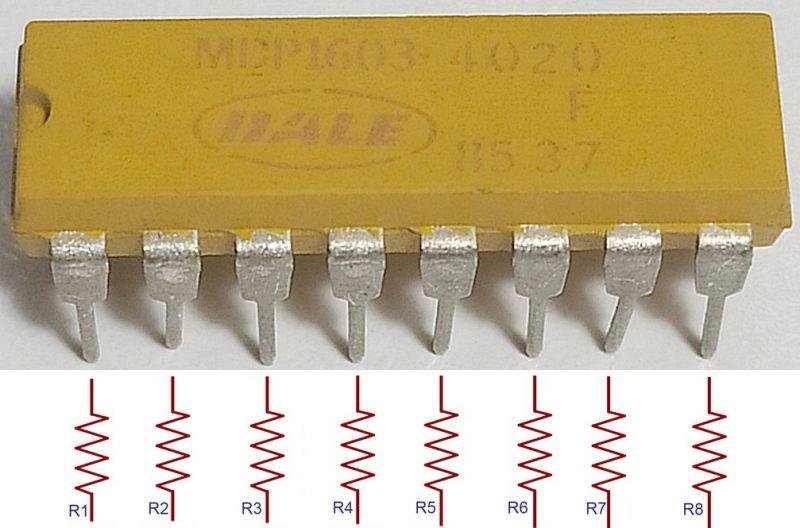 مقاومت آرایه ای شبکه ای 16 پین:  4020 MDP1603 - تصویر 2