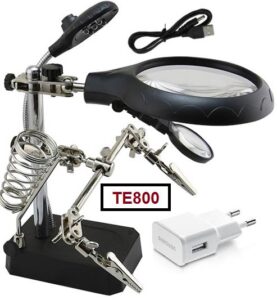 گیره مونتاژ ذره بینی چراغ دار مدل TE-800