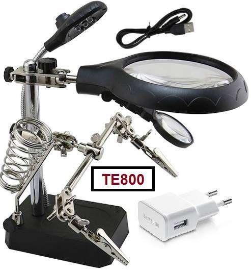 گیره مونتاژ ذره بینی چراغ دار مدل TE-800