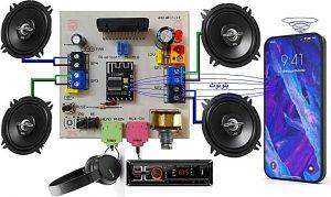 ماژول آمپلی فایر بلوتوثی 4x45W با تراشه TDA7388