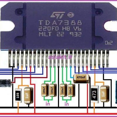تراشه TDA7388 استریو آمپلیفایر