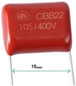 خازن پلی استر 1میکروفاراد 400 ولت