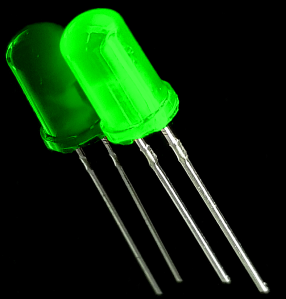 LED سبز مات 5mm پایه کوتاه